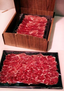 Iberian ham trays in Barcelona