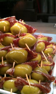 Iberico ham with olives